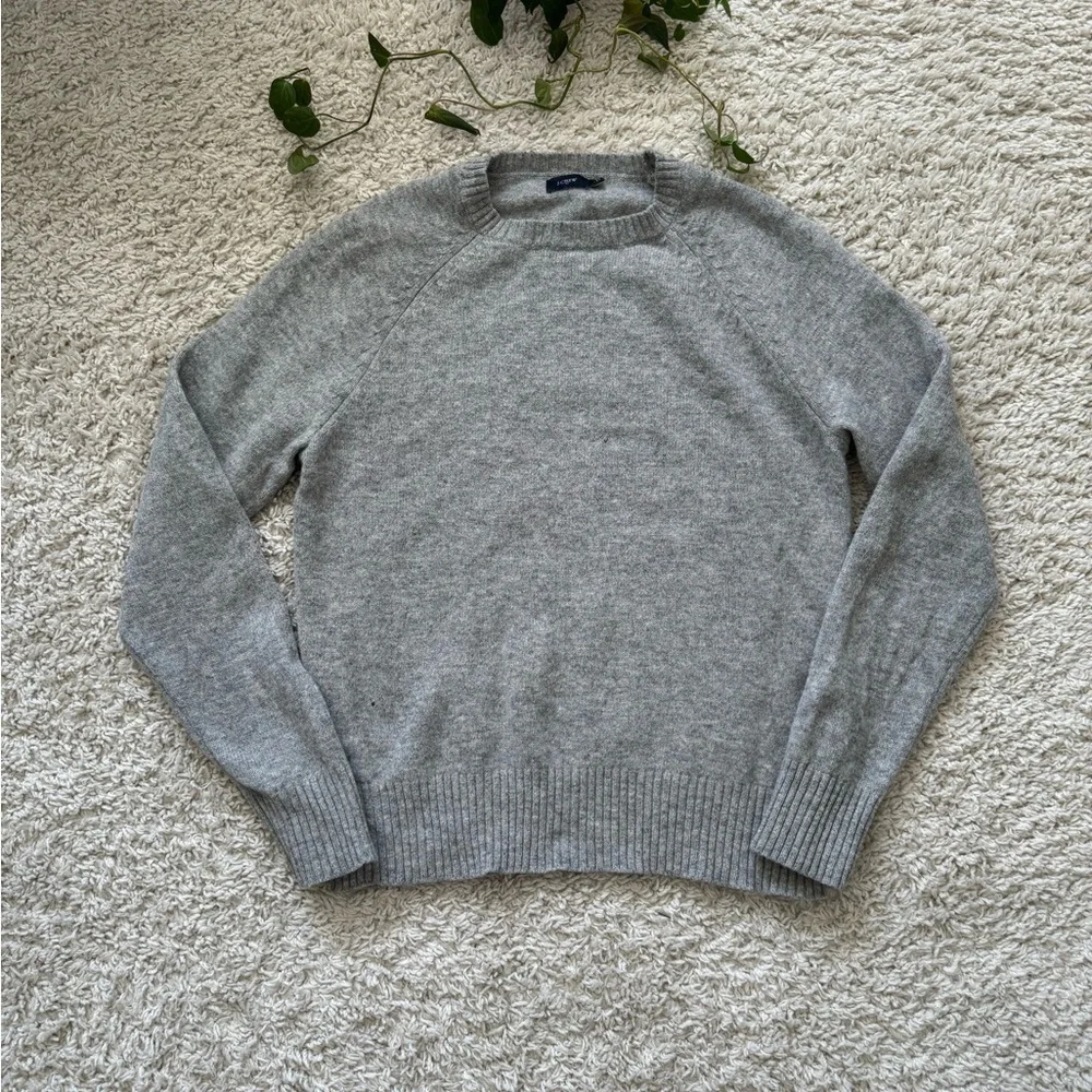 J. Crew 100% Lambs Wool Gray Sweater Size S - Picture 2 of 12